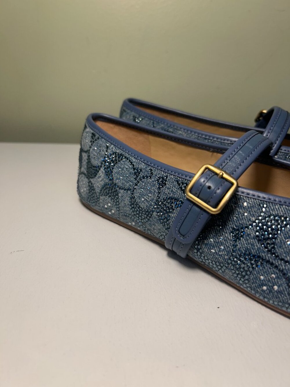 Coach Women's Mary Jane In Crystal Signature Denim - Picture 9 of 16